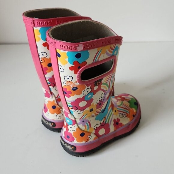 BOGS | Rain boots Rainbow Flower Kids Sz 8 - Picture 4 of 6